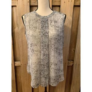 VINCE CAMUTO Semi Sheer Black White Tank